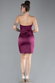 Robe de Cérémonie Mini Satin Prune ABK2175