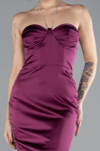 Robe de Cérémonie Mini Satin Prune ABK2175