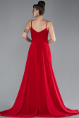 Robe de Soirée Longue Mousseline Rouge ABU4412
