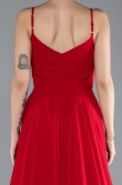 Robe de Soirée Longue Mousseline Rouge ABU4412