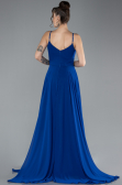 Robe de Soirée Longue Mousseline Bleu Saxe ABU4412