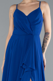 Robe de Soirée Longue Mousseline Bleu Saxe ABU4412