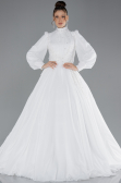 Robe de Mariée Grande Taillev Longue Mousseline Blanc ABU4452