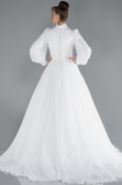 Robe de Mariée Grande Taillev Longue Mousseline Blanc ABU4452