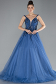 Robe de Fiançailles Design Personnalisé Longue Indigo ABU4435