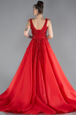 Robe de Fiançailles Design Personnalisé Longue Rouge ABU4436
