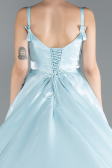 Robe De Soirée De Créateur Longue Satin Menthe ABU4448