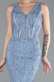 Robe Queue de Poisson Longue Lacé Indigo ABU4493