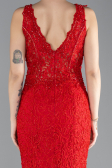 Robe Queue de Poisson Longue Lacé Rouge ABU4493