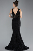 Robe Queue de Poisson Longue Lacé Noir ABU4493