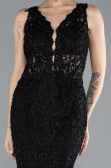 Robe Queue de Poisson Longue Lacé Noir ABU4493