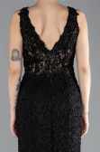Robe Queue de Poisson Longue Lacé Noir ABU4493