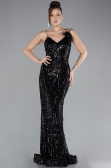 Robe Queue de Poisson Longue Noir ABU4494