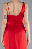 Robe de Soirée Longue Satin Rouge ABU4498