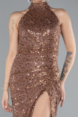 Robe de Soirée Longue Squameuse Cuivre ABU4376