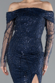 Robe Queue de Poisson Longue Bleu Marine ABU4521