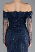 Robe Queue de Poisson Longue Bleu Marine ABU4521