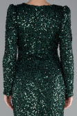 Robe De Soirée Squameuse Longue Émeraude ABU4329