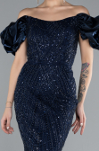 Robe Queue de Poisson Longue Bleu Marine ABU4509