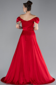 Robe de Soirée Longue Satin Rouge ABU4508