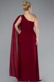 Robe Grande Taille Longue Mousseline Rouge Bordeaux ABU4407