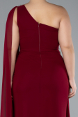 Robe Grande Taille Longue Mousseline Rouge Bordeaux ABU4407