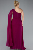 Robe Grande Taille Longue Mousseline Prune ABU4407