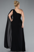 Robe Grande Taille Longue Mousseline Noir ABU4407