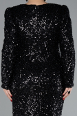 Robe De Fiançailles Grande Taille Longue Squameuse Noir ABU4373