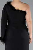 Robe Grande Taille Longue Noir ABU3518