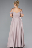 Robe de Soirée Grande Taille Longue Satin Beige ABU4528