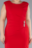 Robe De Fête Grande Taille Midi Rouge ABK2190