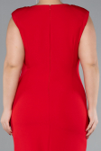 Robe De Fête Grande Taille Midi Rouge ABK2190