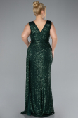 Robe De Soirée Grande Taille Squameuse Longue Vert ABU3194