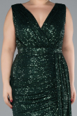Robe De Soirée Grande Taille Squameuse Longue Vert ABU3194