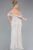 Robe De Fiançailles Grande Taille Longue Perlé Beige ABU4395
