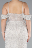 Robe De Fiançailles Grande Taille Longue Perlé Beige ABU4395