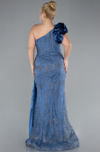 Robe De Fiançailles Grande Taille Longue Indigo ABU4060