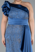 Robe De Fiançailles Grande Taille Longue Indigo ABU4060
