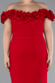 Robe De Fiançailles Grande Taille Longue Rouge ABU4388