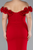 Robe De Fiançailles Grande Taille Longue Rouge ABU4388