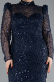 Robe Queue de Poisson Longue Bleu Marine ABU4526