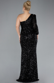 Robe De Fiançailles Grande Taille Longue Noir ABU4404