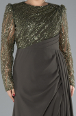 Robe de Soirée Grande Taille Longue Kaki ABU4311