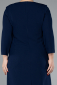 Robe De Invitation Grande Taille Midi Bleu Marine ABK2197