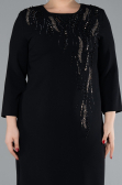 Robe De Invitation Grande Taille Midi Noir ABK2197