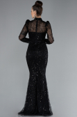 Robe Queue de Poisson Longue Noir ABU4526