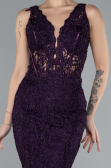 Robe Queue de Poisson Longue Lacé Violet Foncé ABU4493