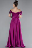 Robe de Soirée Longue Satin Fushia ABU4531