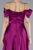Robe de Soirée Longue Satin Fushia ABU4531